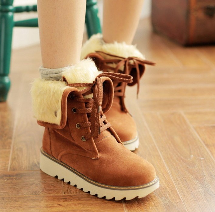 Frosted Fur Snow Lace Up Boots The Muse