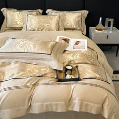 Light Luxury High-grade Yarn-dyed Four-piece Jacquard Beddings - Muselune