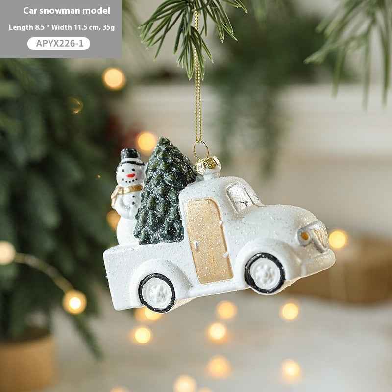 Christmas Tree Painted Plastic Decorations Pendant