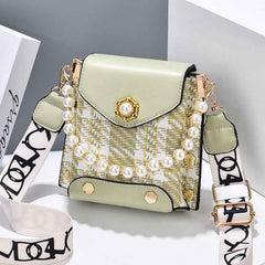 Pearl Chain Crossbody Bag – Cute Classic Shoulder Wallet - Muselune