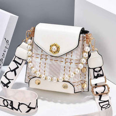 Pearl Chain Crossbody Bag – Cute Classic Shoulder Wallet - Muselune