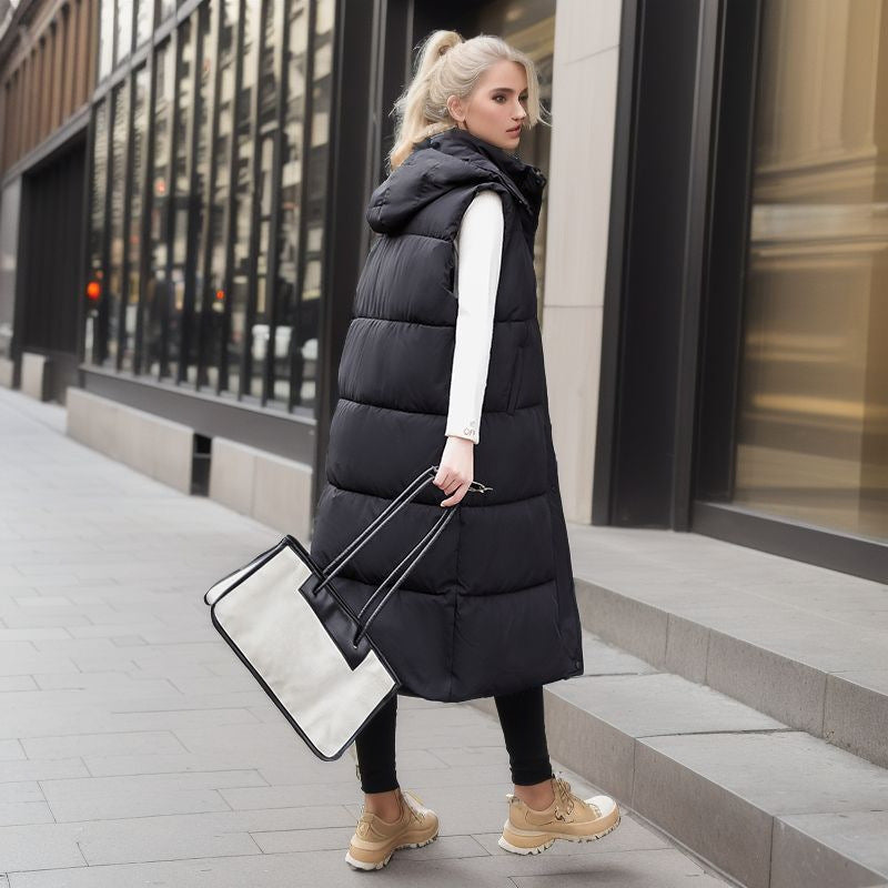 French Version Loose Sleeveless Down Jacket Muselune