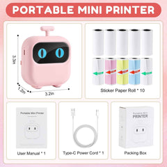 Bluetooth Thermal Mini Printer – Inkless, Stickers, DIY, Portable - Muselune