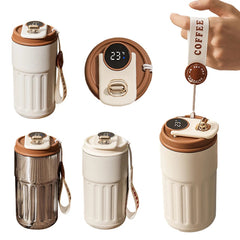 Smart Digital Thermal Bottle Portable Coffee Mug Stainless Steel Water Bottle In-Car Insulated Cup Keep Cold Vacuum Flasks 450ml The Muse