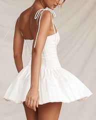 French Style Corset Lace-up Dress - Muselune