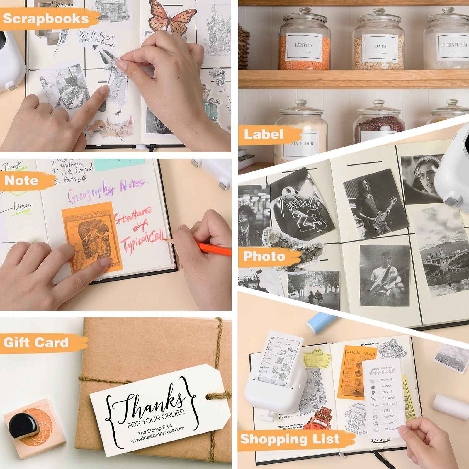 Bluetooth Thermal Mini Printer – Inkless, Stickers, DIY, Portable - Muselune