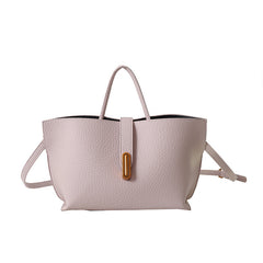 INS Litchi Pattern Shoulder Bag Fashion Zipper Bucket Bag High Capacity Totes Handbag For Women - Muselune