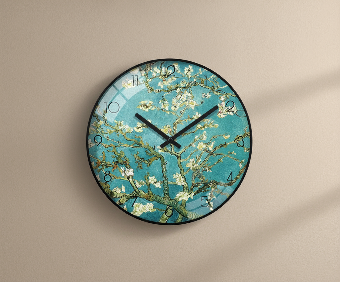 Van Gogh's Famous Painting, Harvest, Starry Sky, Silent Cartoon Clock The Muse