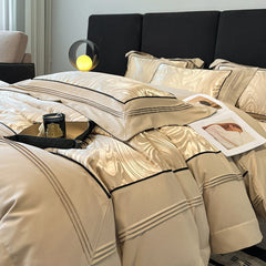 Light Luxury High-grade Yarn-dyed Four-piece Jacquard Beddings - Muselune