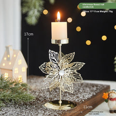 Romantic Christmas Wrought Iron Candlestick Candle Tray Decoration The Muse