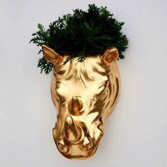RHINO Gold Gilded Wall Planter Red Pomegranate Collection