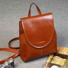 Genuine Leather Messenger Retro Backpack - Muselune