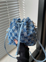 Demin Large Capacity Shoulder Bucket Bag The Muse