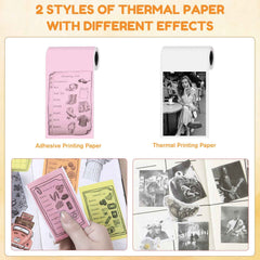 Bluetooth Thermal Mini Printer – Inkless, Stickers, DIY, Portable - Muselune