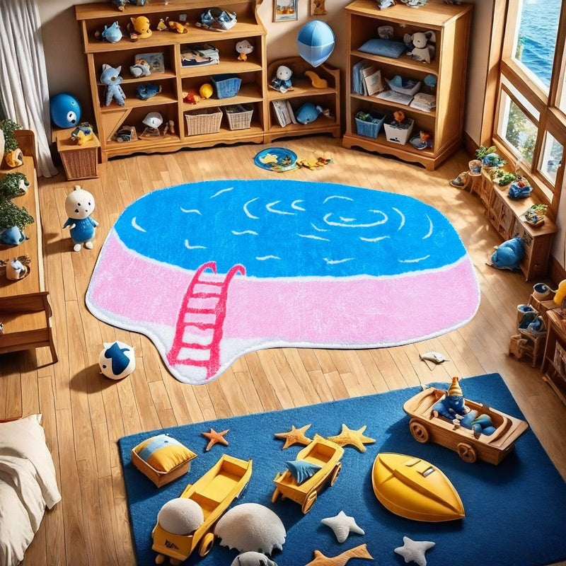 Cute Swimming Pool Soft Cashmere Floor Mat The Muse