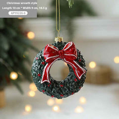 Christmas Tree Painted Plastic Decorations Pendant