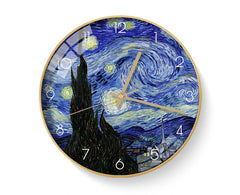 Van Gogh's Famous Painting, Harvest, Starry Sky, Silent Cartoon Clock The Muse