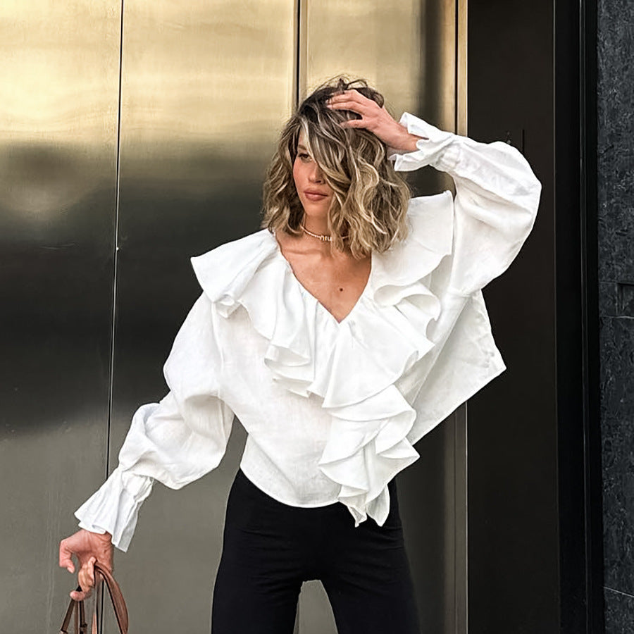 Fashionable All-match Temperament Leisure Shirt For Women Muselune