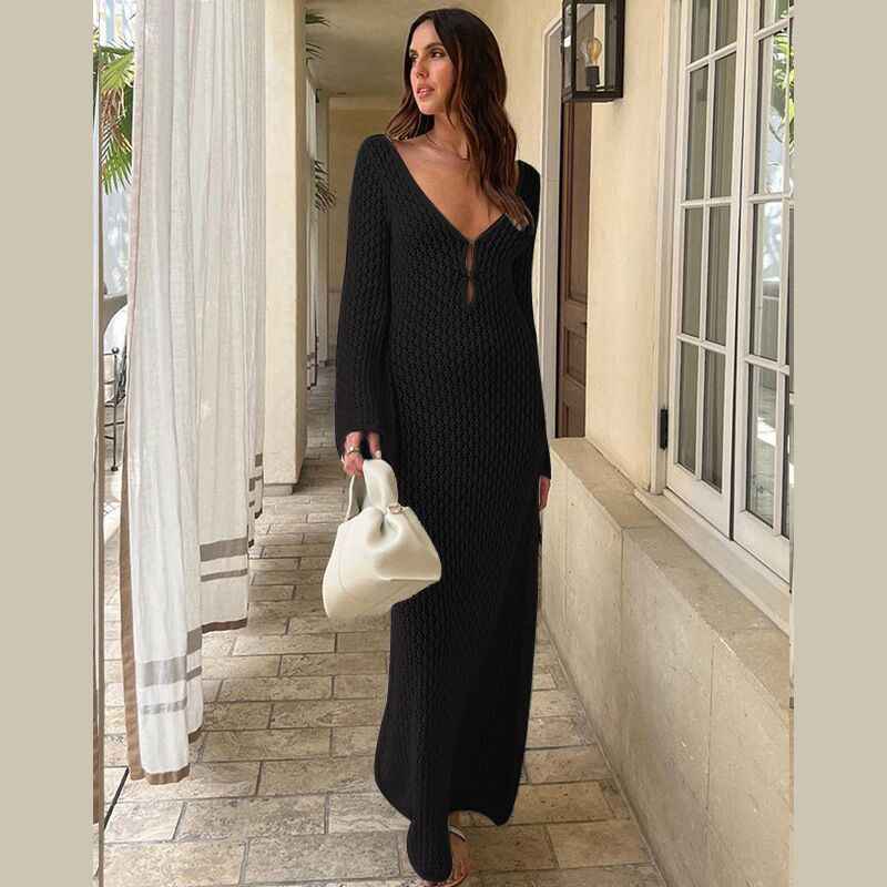 Knitted Hollow-Out Beach Cover-Up – Sun-Proof & Stylish - Muselune