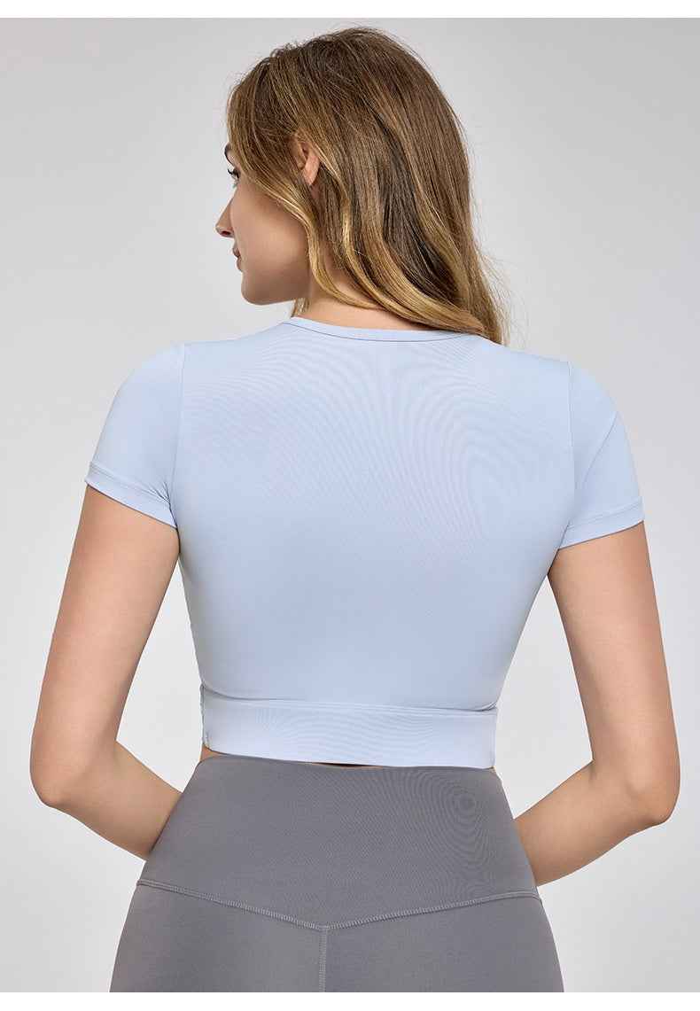Cross Pleated Yoga Top