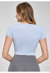 Cross Pleated Yoga Top