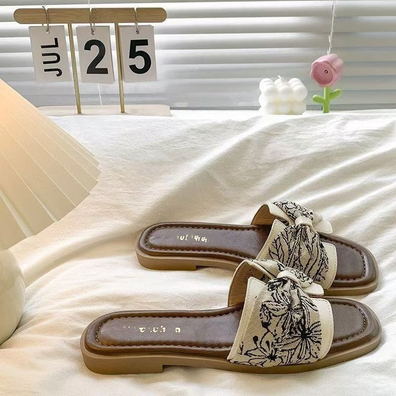 French  National Flat Outdoor Comfortable Slippers The Muse