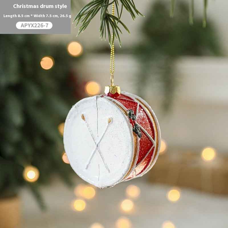 Christmas Tree Painted Plastic Decorations Pendant