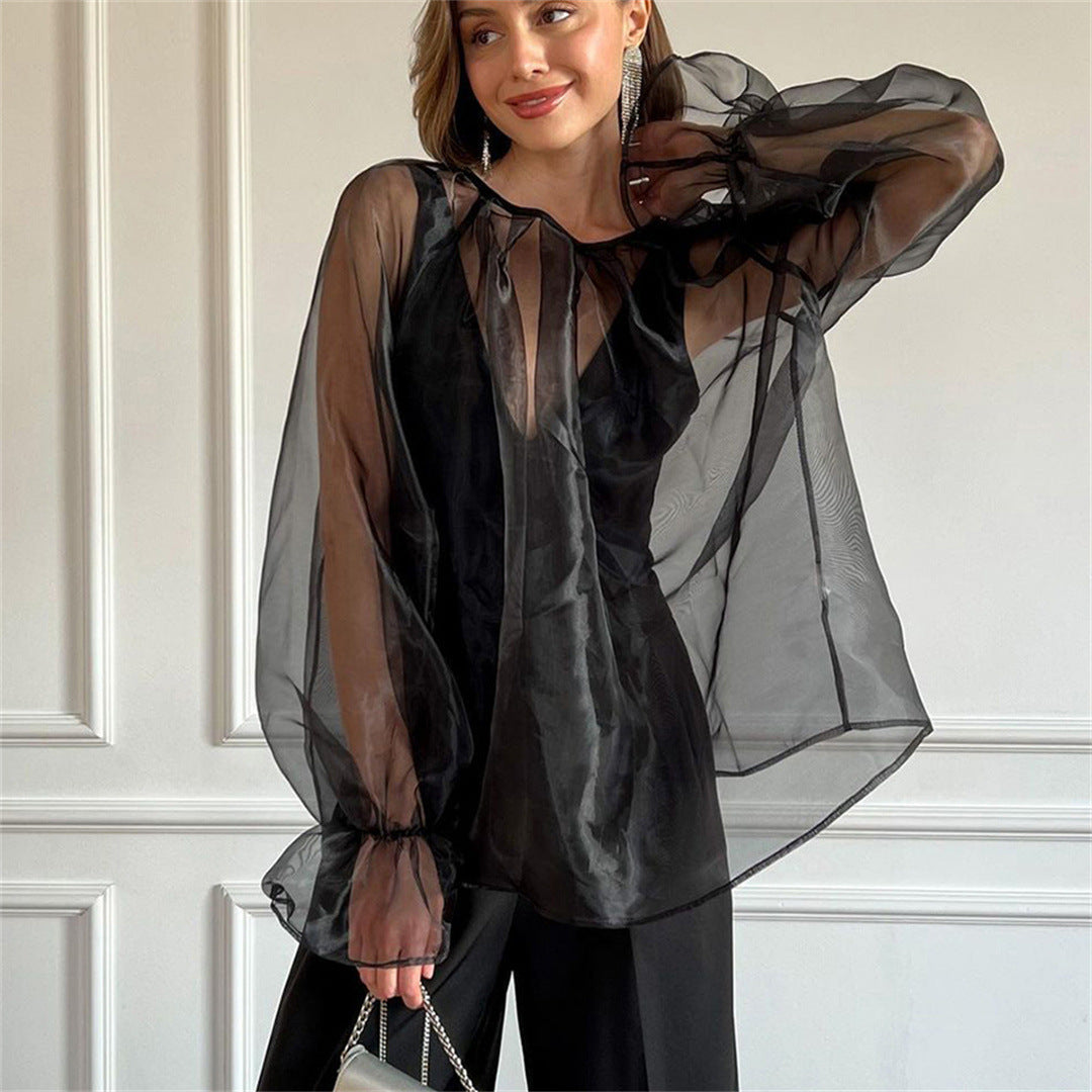 Loose Smock Transparent Top - Muselune