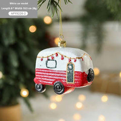 Christmas Tree Painted Plastic Decorations Pendant