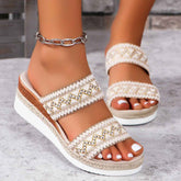 Summer Wavy Pattern & Wide Strap Sandal - Muselune