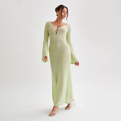 Knitted Hollow-Out Beach Cover-Up – Sun-Proof & Stylish - Muselune