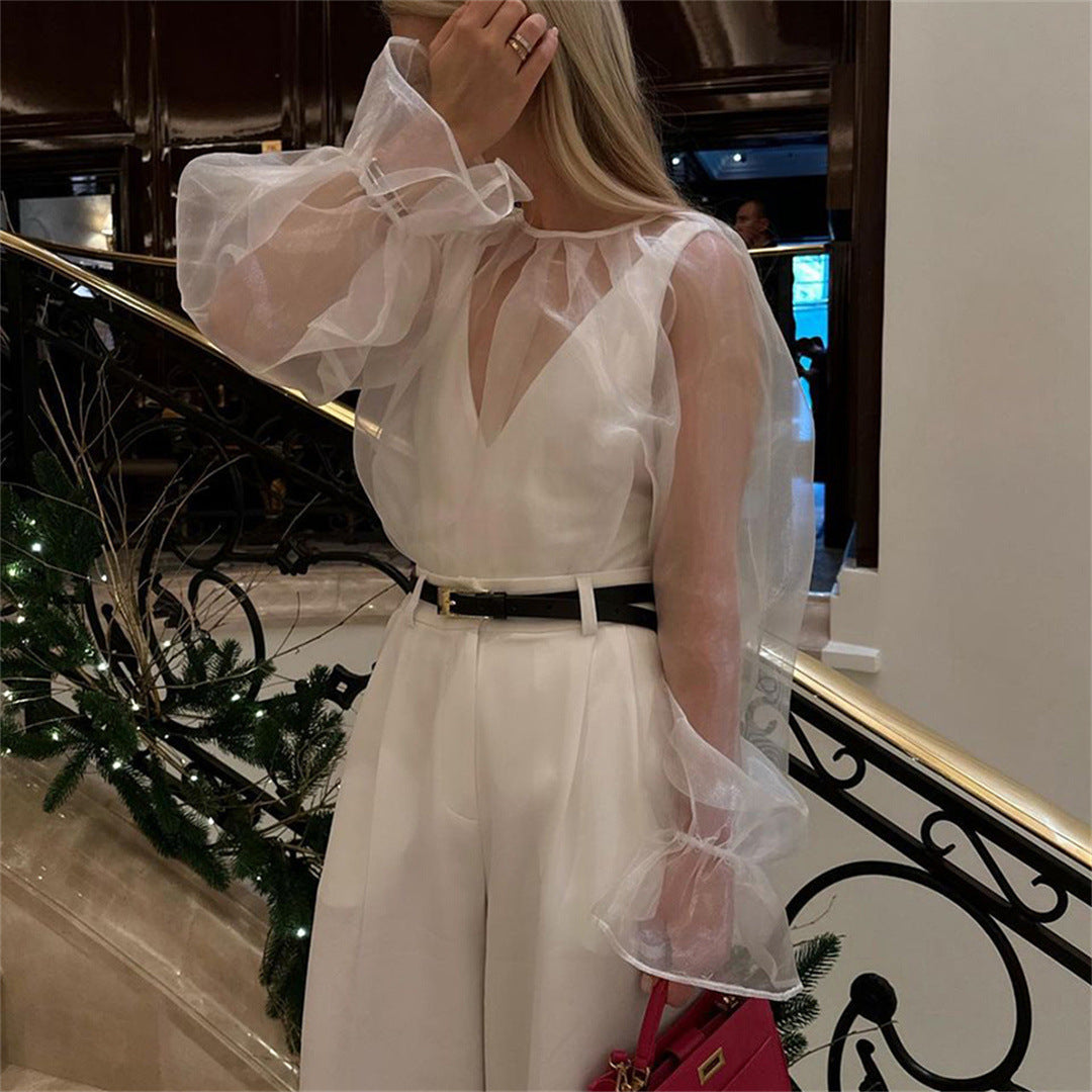 Loose Smock Transparent Top - Muselune