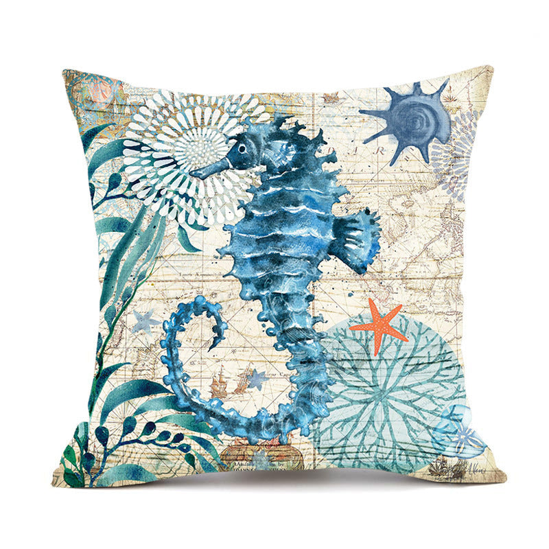 Ocean-Inspired Pillow Covers – Sea Turtle Print - Muselune