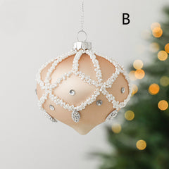 Glass Ball Drop Ball Hand Drawn Christmas Ball Christmas Tree Pendant Muselune