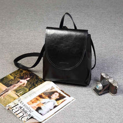 Genuine Leather Messenger Retro Backpack - Muselune