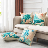 Ocean-Inspired Pillow Covers – Sea Turtle Print - Muselune