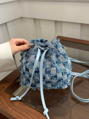 Demin Large Capacity Shoulder Bucket Bag The Muse