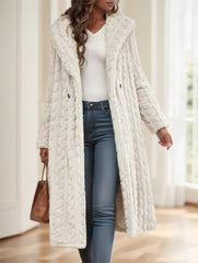 Elegant Black Long Coat - Muselune