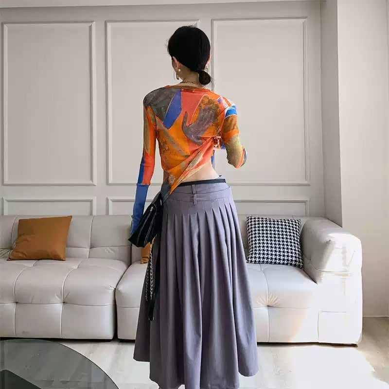Muse Art Graffiti Printing Mesh Thin Tops The Muse
