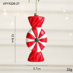 Christmas Tree Painted Plastic Decorations Pendant