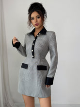 Elegant Button Long Sleeve Dress The Muse