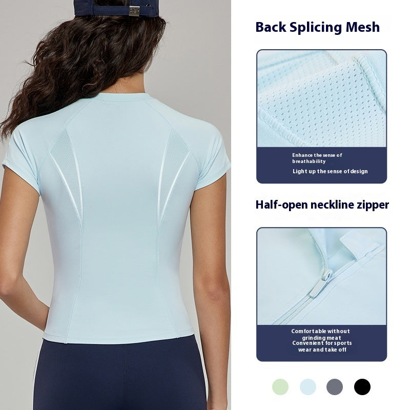 Yoga Clothes Short-sleeved Top High-grade Summer Slim Fit - Muselune