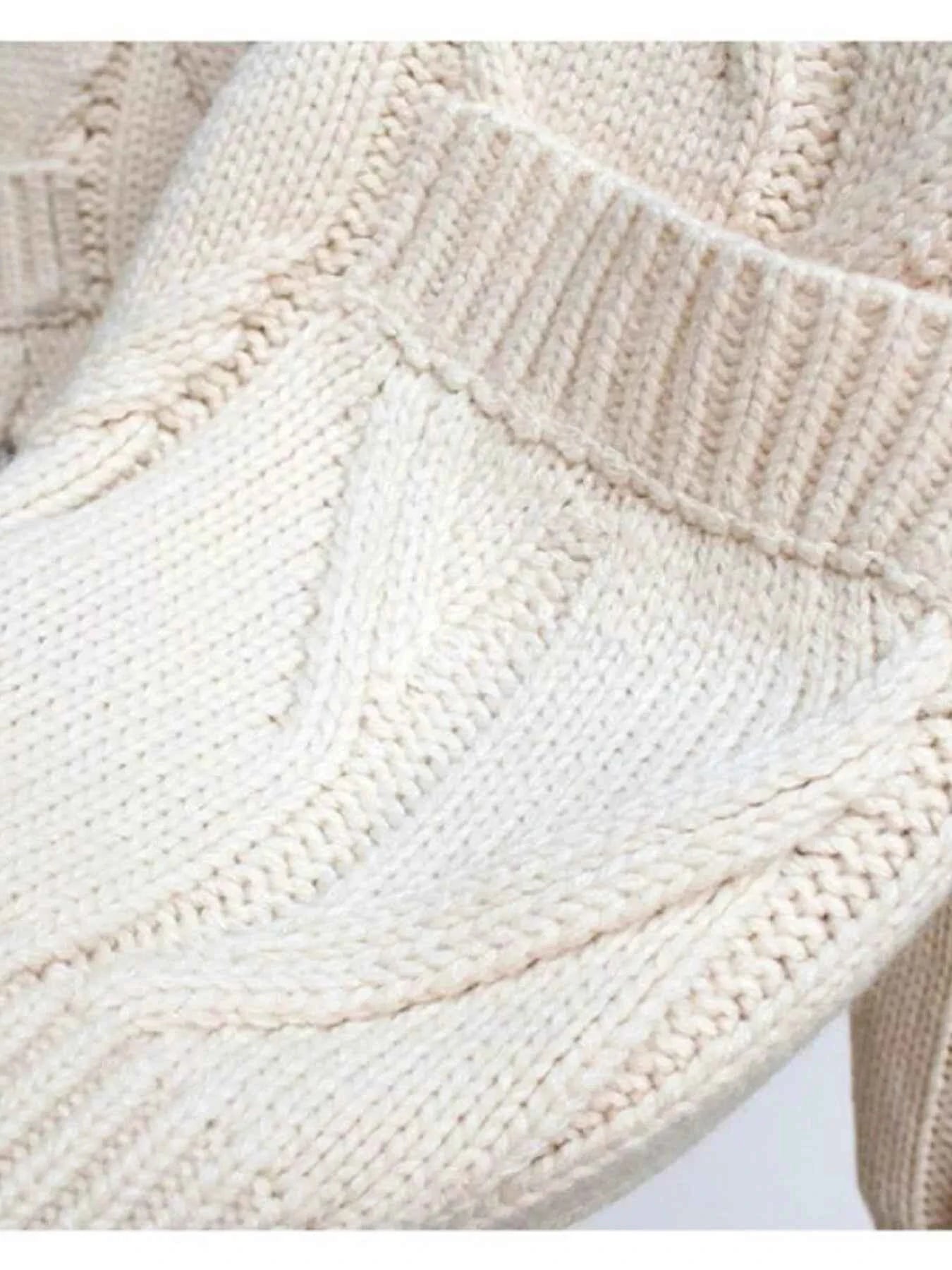 Cable Knit Button Up Cardigan