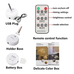 LED Tree Table Lamp – USB & Battery Powered Fairy Light for Cozy Decor - Muselune
