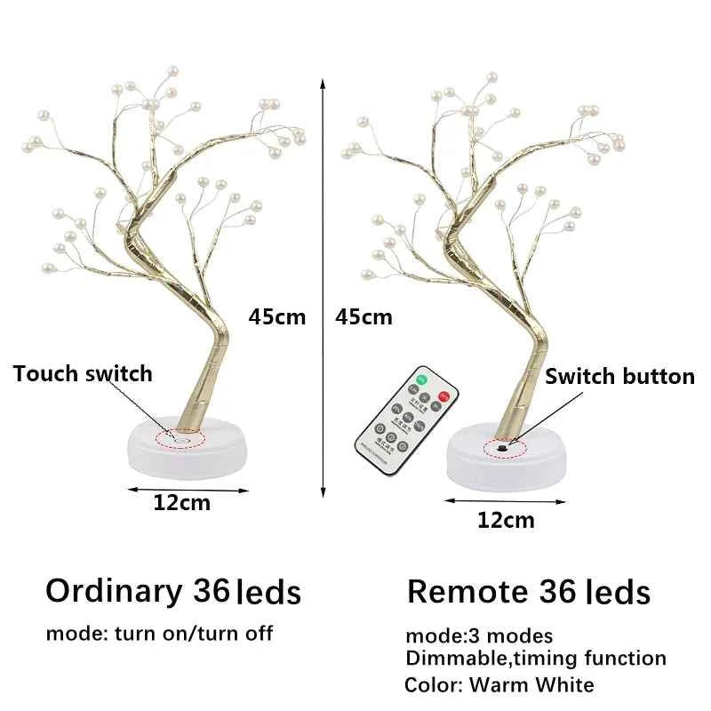 LED Tree Table Lamp – USB & Battery Powered Fairy Light for Cozy Decor - Muselune