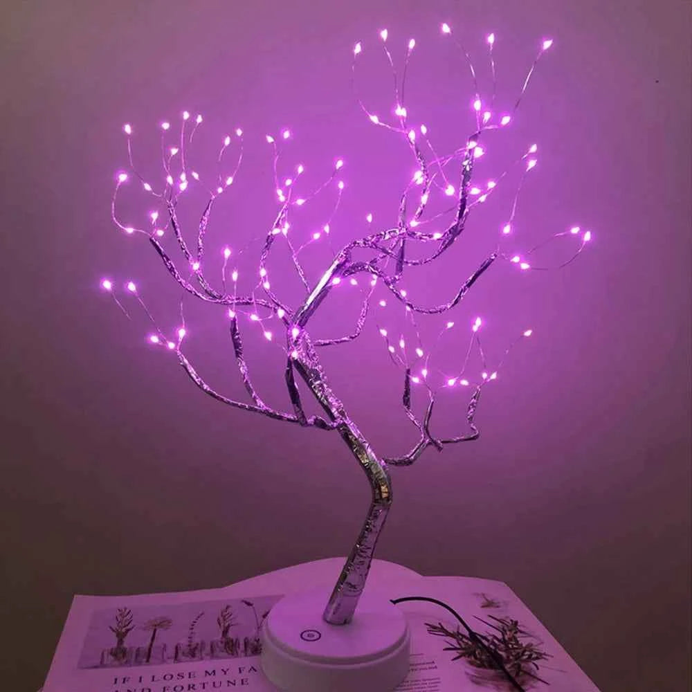 LED Tree Table Lamp – USB & Battery Powered Fairy Light for Cozy Decor - Muselune