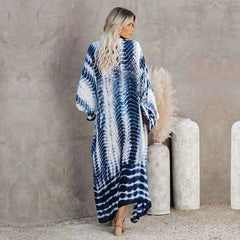 Boho Print Kimono Cover-Up – Belted Beach Dress - Muselune