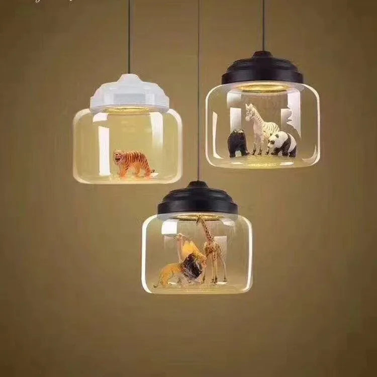 Creative animal kindergarten restaurant glass chandelier Muselune