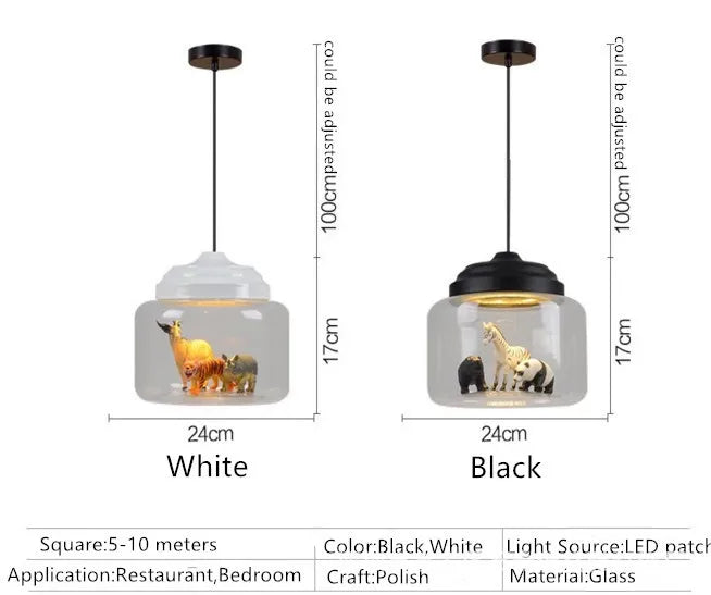 Creative animal kindergarten restaurant glass chandelier Muselune