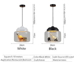 Creative animal kindergarten restaurant glass chandelier Muselune